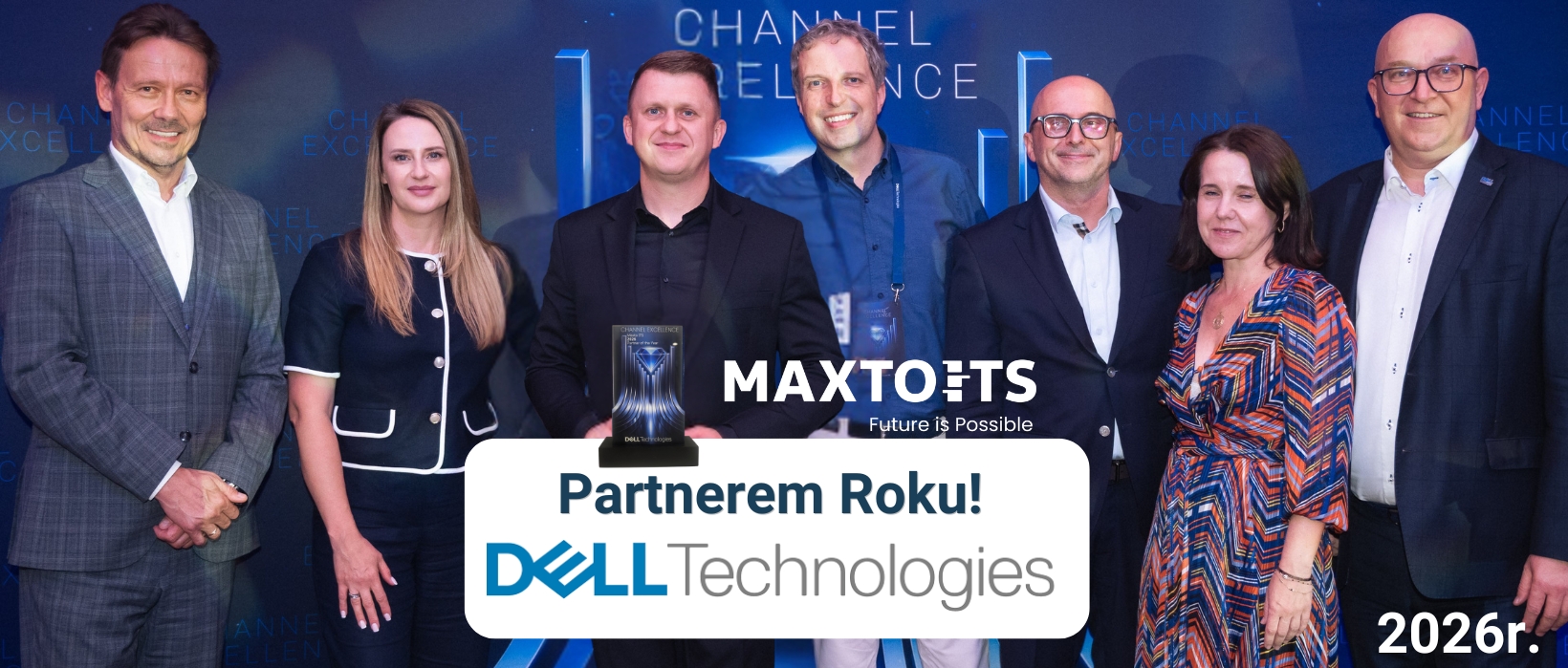 Ponad 600 658 tys. zgloszen incydentow Maxto ITS otrzymało nagrodę Partnera Roku Dell Technologies. To wyróżnienie za cały rok współpracy, konsekwencję, zaufanie i wspólne wyniki. Jak podkreślił viceprezes Bartosz Parszewski, nagroda należy do całego zespołu Maxto ITS.